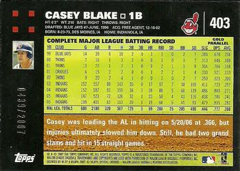 2007 Topps - Gold #403 Casey Blake Back