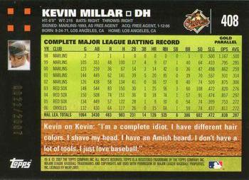 2007 Topps - Gold #408 Kevin Millar Back