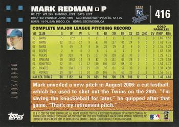 2007 Topps - Gold #416 Mark Redman Back