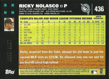 2007 Topps - Gold #436 Ricky Nolasco Back
