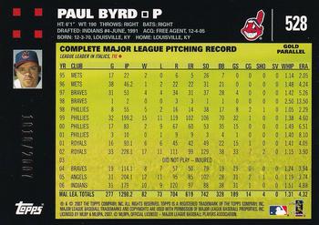 2007 Topps - Gold #528 Paul Byrd Back
