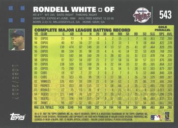2007 Topps - Gold #543 Rondell White Back
