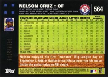 2007 Topps - Gold #564 Nelson Cruz Back
