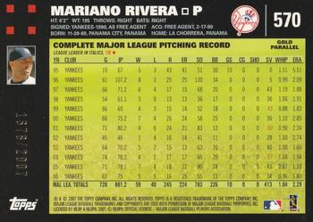 2007 Topps - Gold #570 Mariano Rivera Back