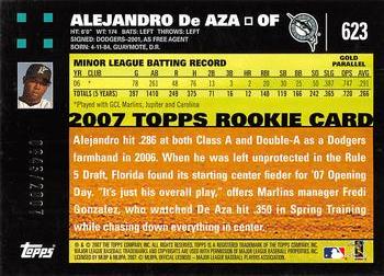2007 Topps - Gold #623 Alejandro De Aza Back