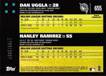 2007 Topps - Gold #655 Dan Uggla / Hanley Ramirez Back