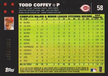 2007 Topps - Gold #58 Todd Coffey Back
