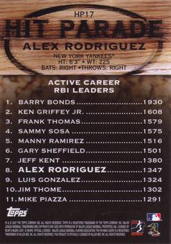 2007 Topps - Hit Parade #HP17 Alex Rodriguez Back