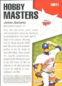 2007 Topps - Hobby Masters #HM11 Johan Santana Back