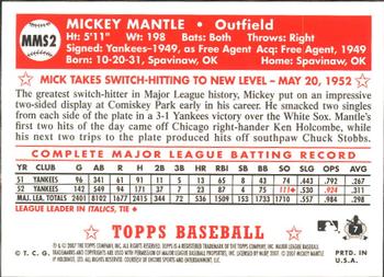 2007 Topps - Mickey Mantle Story #MMS2 Mickey Mantle Back
