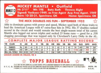 2007 Topps - Mickey Mantle Story #MMS12 Mickey Mantle Back