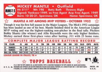 2007 Topps - Mickey Mantle Story #MMS15 Mickey Mantle Back