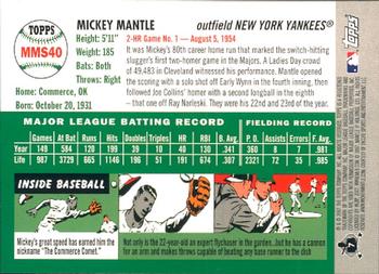 2007 Topps - Mickey Mantle Story #MMS40 Mickey Mantle Back