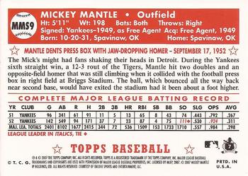 2007 Topps - Mickey Mantle Story #MMS9 Mickey Mantle Back