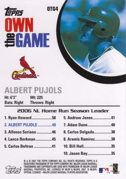 2007 Topps - Own the Game #OTG4 Albert Pujols Back