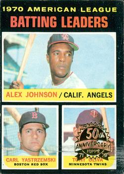 2020 Topps Heritage - 50th Anniversary Buybacks #61 1970 American League Batting Leaders - Johnson / Yastrzemski / Oliva Front