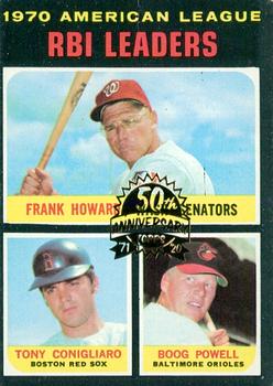 2020 Topps Heritage - 50th Anniversary Buybacks #63 1970 American League RBI Leaders (Howard / Conigliaro / Powell) Front