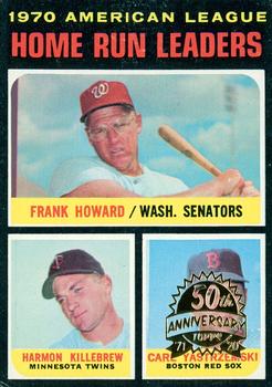 2020 Topps Heritage - 50th Anniversary Buybacks #65 1970 American League Home Run Leaders (Howard / Killebrew / Yastrzemski) Front