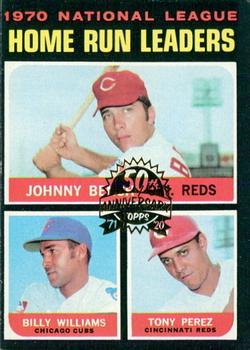 2020 Topps Heritage - 50th Anniversary Buybacks #66 1970 National League Home Run Leaders (Bench / Williams / Perez) Front