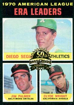 2020 Topps Heritage - 50th Anniversary Buybacks #67 1970 American League ERA Leaders (Segui / Palmer / Wright) Front