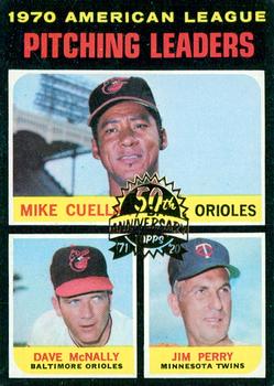 2020 Topps Heritage - 50th Anniversary Buybacks #69 1970 American League Pitching Leaders (Cuellar / McNally / Perry) Front