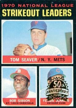 2020 Topps Heritage - 50th Anniversary Buybacks #72 1970 National League Strikeout Leaders (Seaver / Gibson / Jenkins) Front