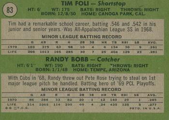 2020 Topps Heritage - 50th Anniversary Buybacks #83 Mets 1971 Rookie Stars (Tim Foli / Randy Bobb) Back