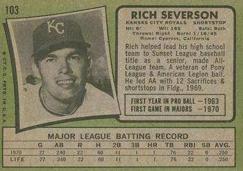 2020 Topps Heritage - 50th Anniversary Buybacks #103 Rich Severson Back
