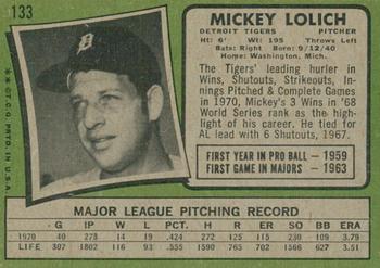 2020 Topps Heritage - 50th Anniversary Buybacks #133 Mickey Lolich Back