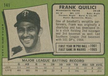 2020 Topps Heritage - 50th Anniversary Buybacks #141 Frank Quilici Back