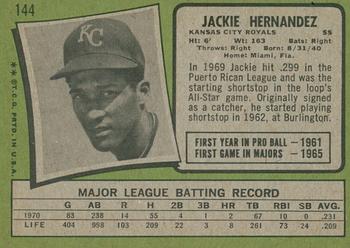 2020 Topps Heritage - 50th Anniversary Buybacks #144 Jackie Hernandez Back