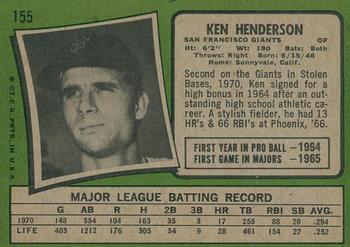 2020 Topps Heritage - 50th Anniversary Buybacks #155 Ken Henderson Back