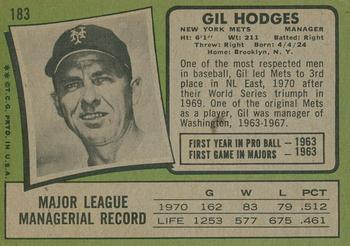 2020 Topps Heritage - 50th Anniversary Buybacks #183 Gil Hodges Back