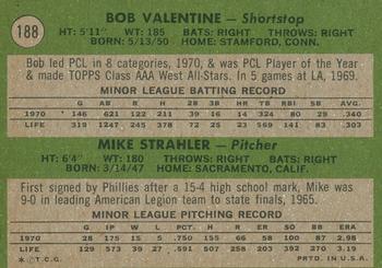 2020 Topps Heritage - 50th Anniversary Buybacks #188 Dodgers 1971 Rookie Stars (Bob Valentine / Mike Strahler) Back