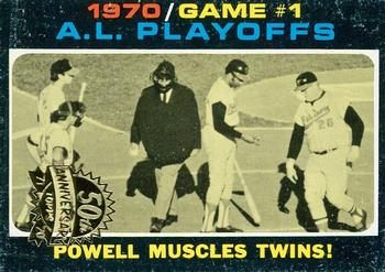 2020 Topps Heritage - 50th Anniversary Buybacks #195 1970 A.L. Playoffs Game #1-Powell Muscles Twins! Front