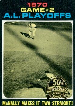2020 Topps Heritage - 50th Anniversary Buybacks #196 1970 AL Playoffs Game #2-McNally Makes It Two Straight! Front