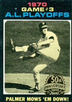 2020 Topps Heritage - 50th Anniversary Buybacks #197 1970 A.L. Playoffs Game #3-Palmer Mows 'Em Down Front