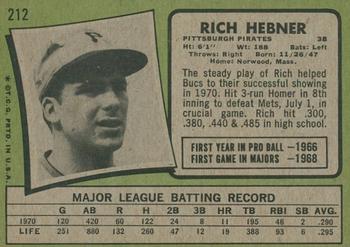 2020 Topps Heritage - 50th Anniversary Buybacks #212 Rich Hebner Back
