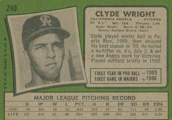 2020 Topps Heritage - 50th Anniversary Buybacks #240 Clyde Wright Back