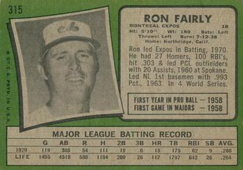 2020 Topps Heritage - 50th Anniversary Buybacks #315 Ron Fairly Back
