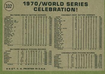 2020 Topps Heritage - 50th Anniversary Buybacks #332 1970 World Series Back