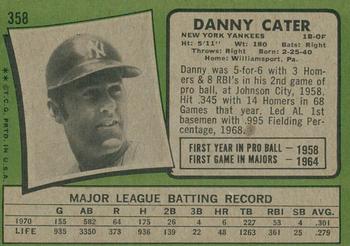 2020 Topps Heritage - 50th Anniversary Buybacks #358 Danny Cater Back