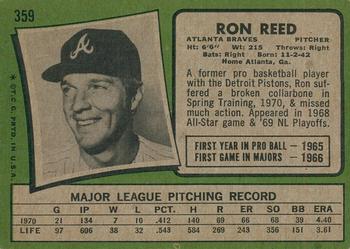2020 Topps Heritage - 50th Anniversary Buybacks #359 Ron Reed Back
