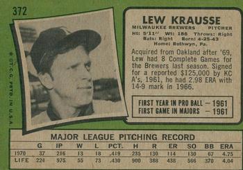 2020 Topps Heritage - 50th Anniversary Buybacks #372 Lew Krausse Back