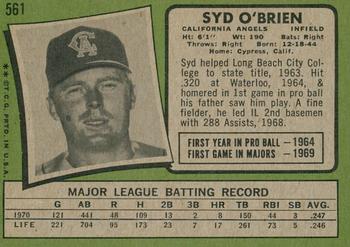 2020 Topps Heritage - 50th Anniversary Buybacks #561 Syd O'Brien Back