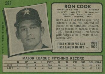 2020 Topps Heritage - 50th Anniversary Buybacks #583 Ron Cook Back