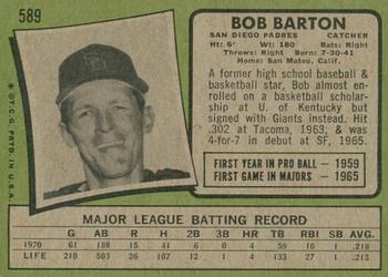 2020 Topps Heritage - 50th Anniversary Buybacks #589 Bob Barton Back