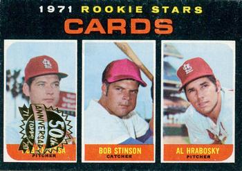 2020 Topps Heritage - 50th Anniversary Buybacks #594 Cards 1971 Rookie Stars (Bob Chlupsa / Bob Stinson / Al Hrabosky) Front