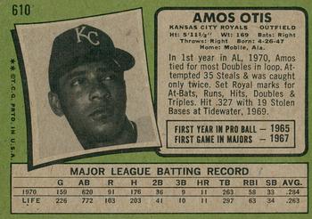 2020 Topps Heritage - 50th Anniversary Buybacks #610 Amos Otis Back