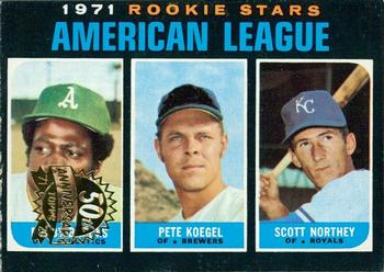 2020 Topps Heritage - 50th Anniversary Buybacks #633 A.L. 1971 Rookie Stars (Bobby Brooks / Pete Koegel / Scott Northey) Front
